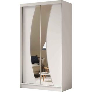 Armoire Vox 120 Cm – 2 Portes Coulissantes Avec Miroir – Blanc