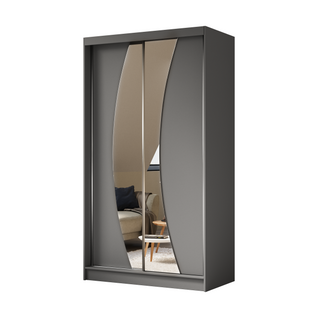 Armoire Vox 120 Cm – 2 Portes Coulissantes Avec Miroir – Graphit