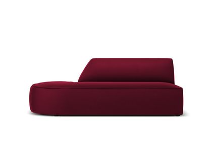 Canapé Modulable Gauche "charles" 2 Places En Velours Rouge