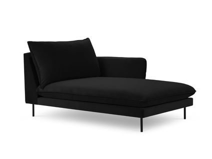 Méridienne Droite "vienna" En Velours Noir