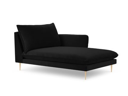 Méridienne Droite "vienna" En Velours Noir