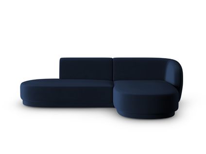 Canapé D'angle Droit Modulable "lionel" 4 Places En Velours Bleu Roi