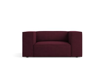 Fauteuil "arendal" En Chenille Avec Un Effet Côtelé Rubis