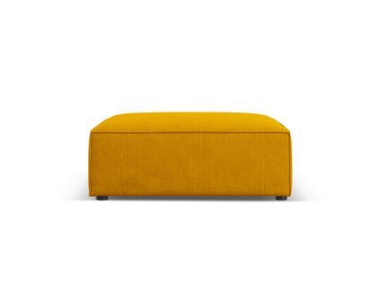 Pouf "arendal" En Chenille Avec Un Effet Côtelé Moutarde
