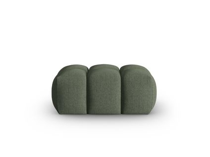 Pouf "lorella" En Tissu Structurel Vert Olive Foncé