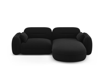Canapé D'angle Droit Modulable "sydney" 3 Places En Velours Noir