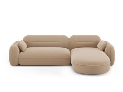 Canapé D'angle Droit Modulable "sydney" 4 Places En Velours Le Sable