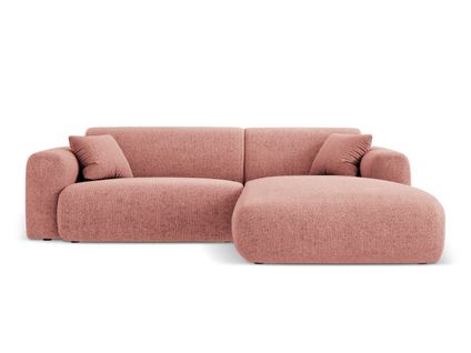 Canapé D'angle Droit "nolio" 4 Places En Chenille Rose