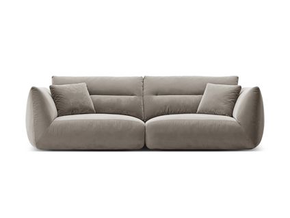 Canapé Modulable "maurie" 4 Places En Velours Béton