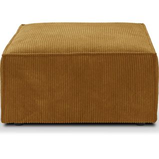 Pouf En Velours Côtelé Jaune Moutarde - Harper