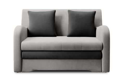 Canapé Convertible 2 Places Selma En Tissu - Gris Clair/gris Foncé