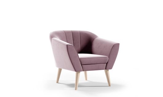 Fauteuil Kaya En Velours - Rose