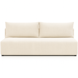 Canapé Luno Avec Fonction De Couchage Crème – Canapé Moderne En Velours Côtelé Pour Votre Salon