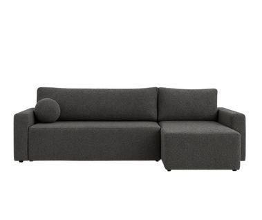 Canapé D’angle Convertible Bella En Bouclette - Gris