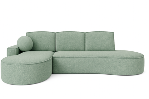 Canapé D’angle Molly à Forme Arrondie En Tressage Turquoise – Forme Arrondie Tendance