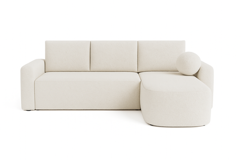 Canapé D’angle Milo Crème – Tissu Doux, Design Élégant