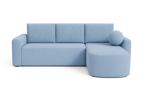 Canapé D’angle Milo Bleu Ciel – Fonction Lit et Coffre