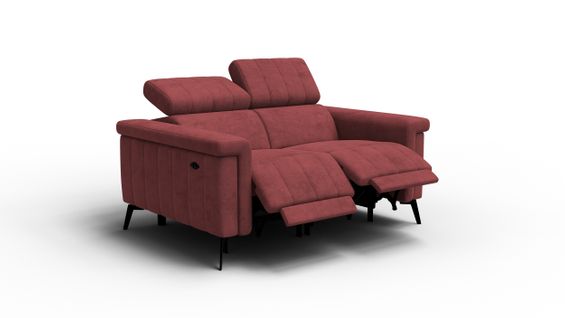 Canapé Relax 2 Places Nordel, Tissu Bordeaux