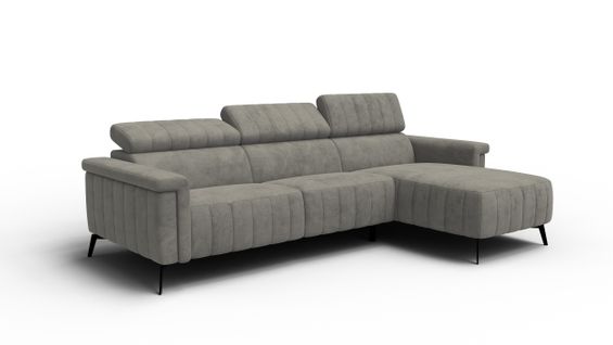 Canapé D'angle 4 Places Nordel, Tissu Taupe