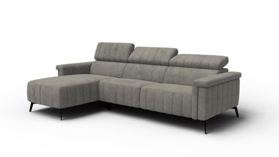 Canapé D'angle 4 Places Nordel, Tissu Taupe