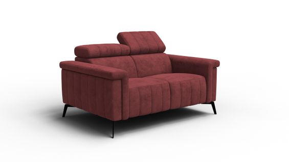 Canapé 2 Places Nordel, Tissu Bordeaux