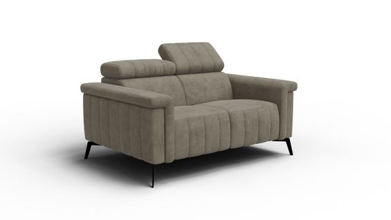 Canapé 2 Places Nordel, Tissu Beige Foncé