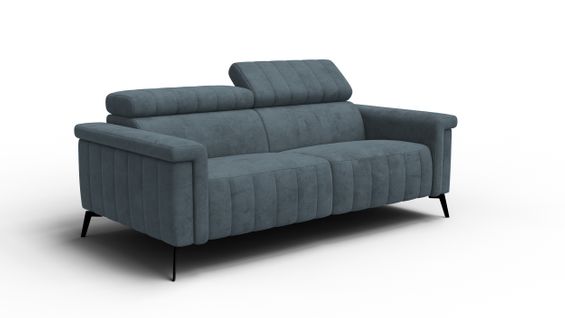 Canapé 3 Places Nordel, Tissu Bleu Gris