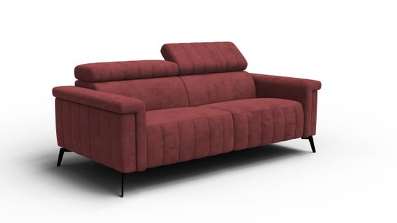 Canapé 3 Places Nordel, Tissu Bordeaux