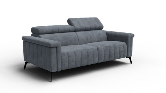 Canapé 3 Places Nordel, Tissu Gris Foncé