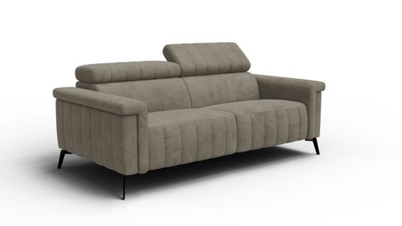 Canapé 3 Places Nordel, Tissu Beige Foncé