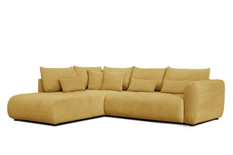 Canapé D'angle 5 Places Soreno, Tissu Jaune
