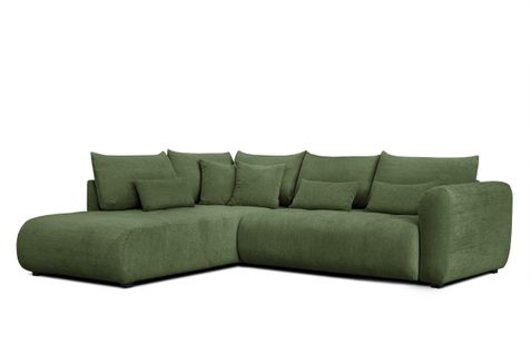Canapé D'angle 5 Places Soreno, Tissu Vert