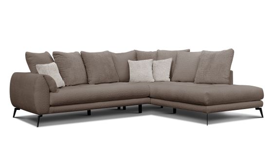 Canapé D'angle 5 Places Calme, Tissu Beige