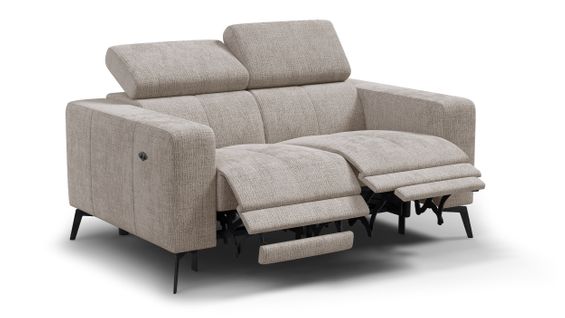 Canapé 2 Places Morello Avec 2 X Relax Zero Gravity, Tissu Beige
