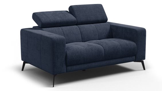 Canapé 2 Places Morello, Tissu Bleu Marine