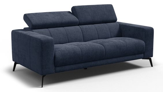 Canapé 3 Places Morello, Tissu Bleu Marine