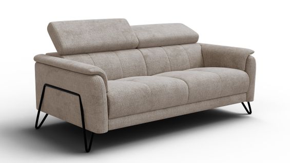 Canapé 3 Places Roden, Tissu Beige