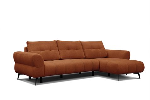 Canapé D'angle 4 Places Salvini, Tissu Orange