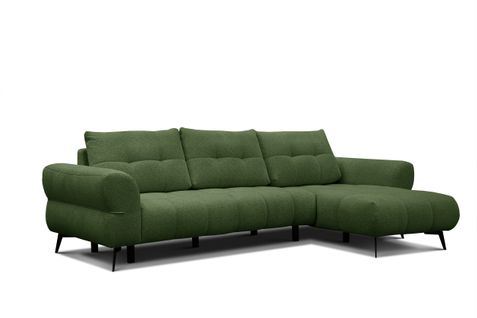 Canapé D'angle 4 Places Salvini, Tissu Vert