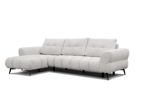 Canapé D'angle 4 Places Salvini, Tissu Ecru
