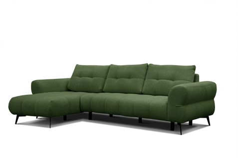 Canapé D'angle 4 Places Salvini, Tissu Vert