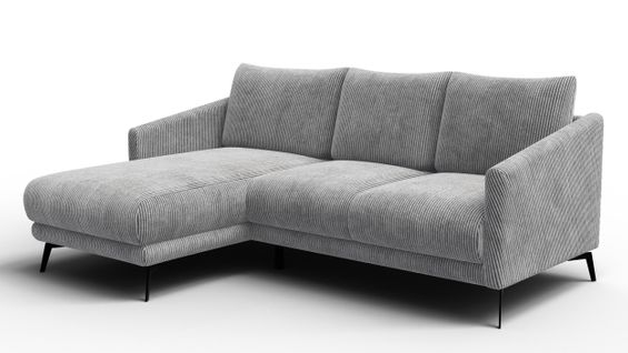 Canapé D'angle Gauche 3 Places Vilt, Tissu Gris Clair