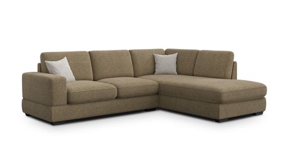 Canapé D'angle Droit 5 Places Otto, Tissu Taupe