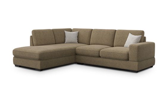 Canapé D'angle Gauche 5 Places Otto, Tissu Taupe