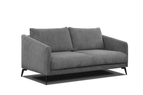 Canapé 2,5 Places Vilt, Tissu Gris Foncé