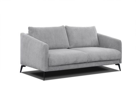 Canapé 2,5 Places Vilt, Tissu Gris Clair