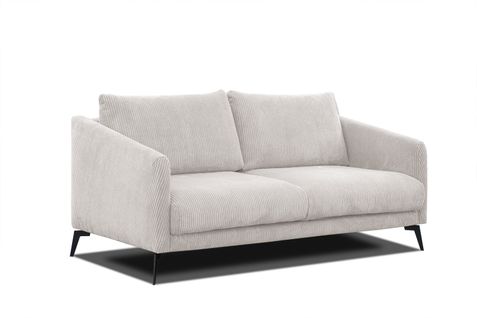 Canapé 2,5 Places Vilt, Tissu Blanc Perle