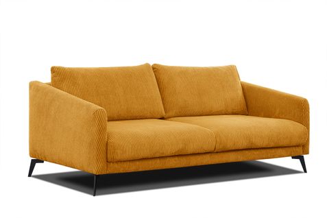 Canapé 3 Places Vilt, Tissu Jaune Foncé