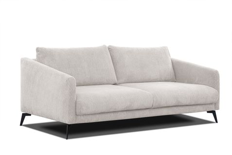 Canapé 3 Places Vilt, Tissu Blanc Perle