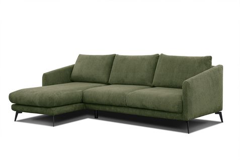 Canapé D'angle Gauche 4 Places Vilt, Tissu Olive